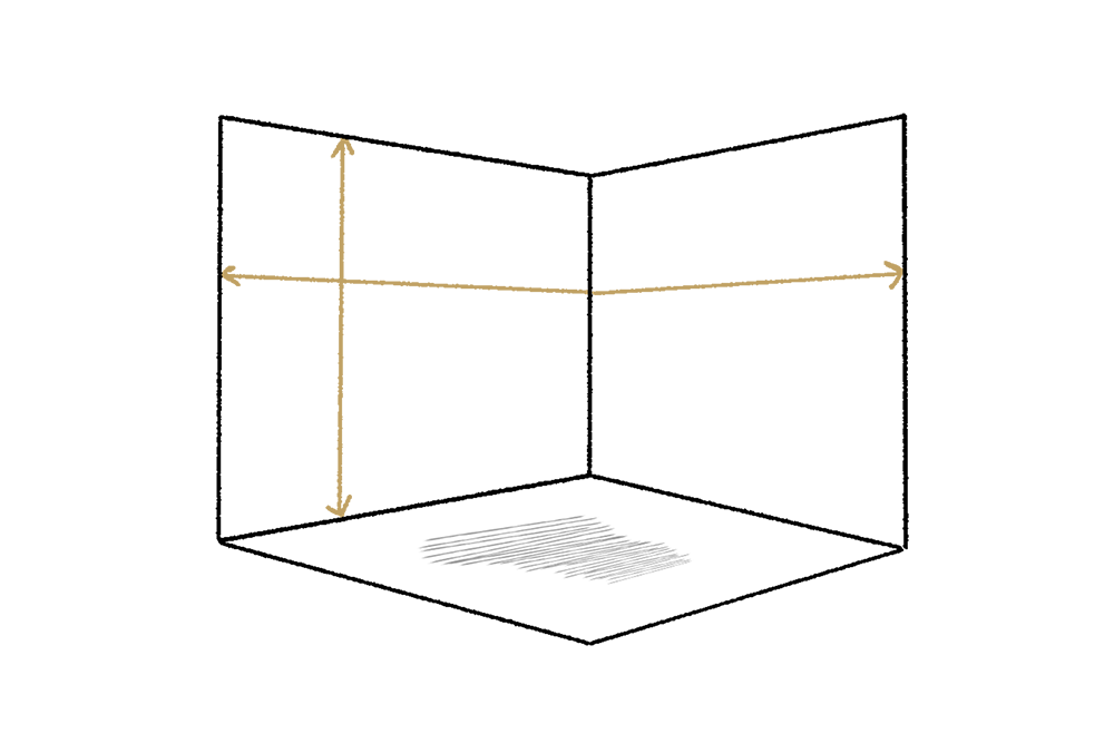 croquis mesure multiples murs
